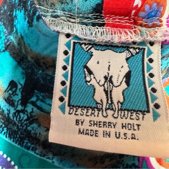 Vintage Skirt Maxi 80s Hippy Boho Gypsy Southwestern Aztec USA Native American - Picture 11 of 15